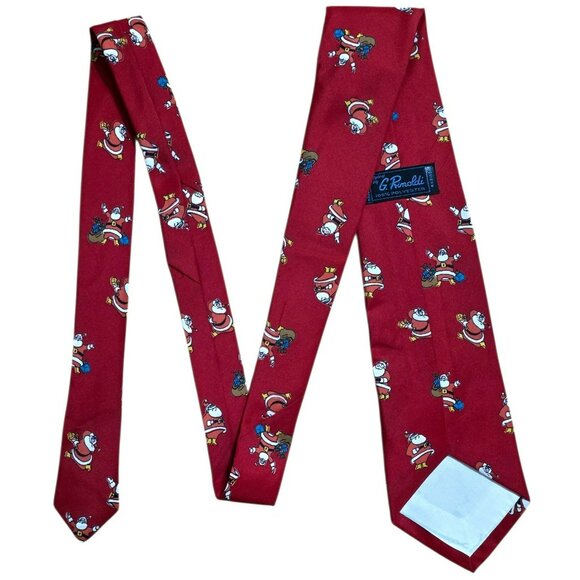 VTG Santa Claus Neck Tie G Rinoldi Christmas Tie Whimsical Novelty Holiday Party - Picture 5 of 5